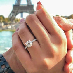 Trendy Claws Design Crystal Zircon Engagement Rings For Women Female Wedding Jewelry Accessories Gift Fashion Women Rings - silver, 6
