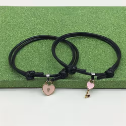 Jewelry A Simple Couple Bracelet Key Love Lock Bracelet Jewelry Bracelet - pink