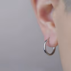1 Pair Hoop Earrings Stainless Steel Geometric Elegant Polished Color Metal Circle Earrings - silver, 18mm