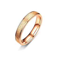 Rose Gold Silver Color Stainless Steel Frosted Couple Rings For Women Men Titanium Steel Ring Lovers &apos;s Rings Wedding Jewelry - rose gold, 7