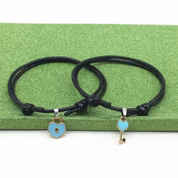 Jewelry A Simple Couple Bracelet Key Love Lock Bracelet Jewelry Bracelet - blue