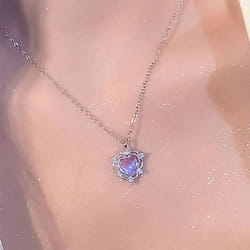 Y2k Pendant Necklaces For Women Zircon Heart Chain Necklace Punk Clavicle Choker Jewelry