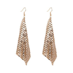 Glamour Fashion Tassel Earrings Metallic Sequins Long Large Pendant Women&apos;s Jewelry - gold