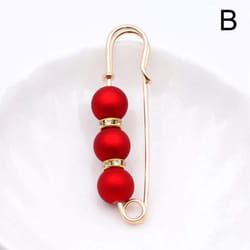 1pc Elegant Simulated Pearl Women Jewelry Accessories Brooches Clothing Ornament Rhinestone - B
