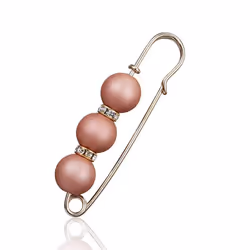 1pc Elegant Simulated Pearl Women Jewelry Accessories Brooches Clothing Ornament Rhinestone - B