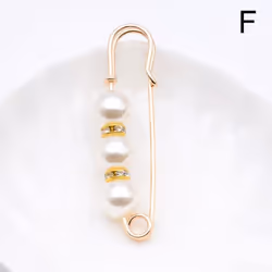 1pc Elegant Simulated Pearl Women Jewelry Accessories Brooches Clothing Ornament Rhinestone - F