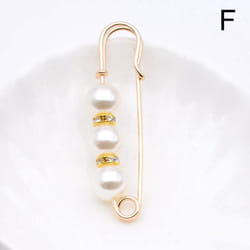 1pc Elegant Simulated Pearl Women Jewelry Accessories Brooches Clothing Ornament Rhinestone - F