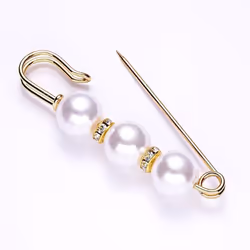 1pc Elegant Simulated Pearl Women Jewelry Accessories Brooches Clothing Ornament Rhinestone - A