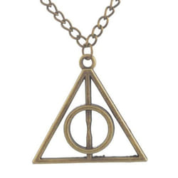 Necklace Hollow Triangle Pendant Exquisite Accessories Vintage Sweater Chain - antique bronze