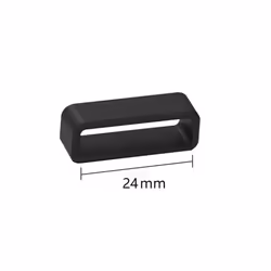 5pcs Black Watch Strap Keeper Loop Watchband Hoop Silicone Retainer Ring 16mm-30mm Replacement - black, 24mm