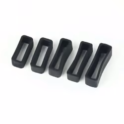 5pcs Black Watch Strap Keeper Loop Watchband Hoop Silicone Retainer Ring 16mm-30mm Replacement - black, 24mm