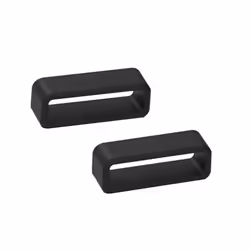 5pcs Black Watch Strap Keeper Loop Watchband Hoop Silicone Retainer Ring 16mm-30mm Replacement - black, 24mm