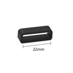 5pcs Black Watch Strap Keeper Loop Watchband Hoop Silicone Retainer Ring 16mm-30mm Replacement - black, 22mm
