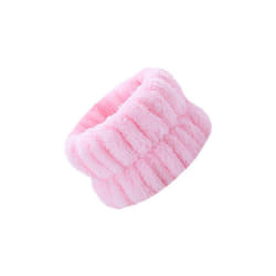 2pcs One Pair Wash Face And Wrist Band Absorb Water Sports Sweat Wiping Bracelet Hairband Moisture Proof Sleeve Wrist Guard - pink, 2 Pcs
