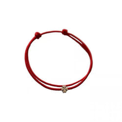 Small Lucky Red String Bracelet Thin Bracelet Clover Simple Braided Bracelet