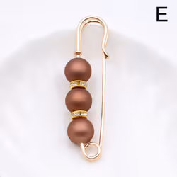 1pc Elegant Simulated Pearl Women Jewelry Accessories Brooches Clothing Ornament Rhinestone - E