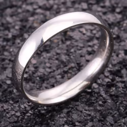 4mm Polished Stainless Steel Wedding Engagement Ring Simple Couple Picky Gifts - blue, 11