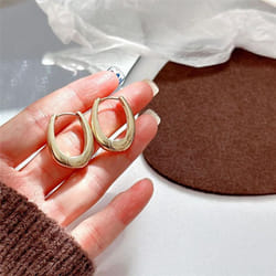 Trendy Geometric Metal Hoop Earrings For Womens Fashionable Jewelry Accessories Delicate Earrings For Party - gold