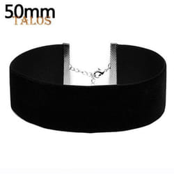 Women Lady Black Velvet Choker Gothic Necklace Simple Retro Jewelry Xmas Gift Suspension Trinket - Black Velvet 50mm