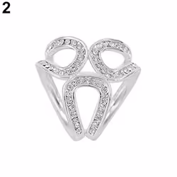 Silk Scarf Clip Holder Rhinestone Garland Hoop Twine Brooch Scarf Clip Buckle Jewelry Gift - silver