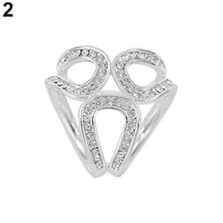 Silk Scarf Clip Holder Rhinestone Garland Hoop Twine Brooch Scarf Clip Buckle Jewelry Gift - silver
