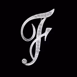 Gifts Rhinestone Letter Crystal Pins Jewelry Letter Alphabetical English Brooch Brooches - F