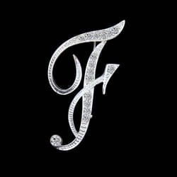 Gifts Rhinestone Letter Crystal Pins Jewelry Letter Alphabetical English Brooch Brooches - F