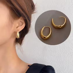 Trendy Geometric Metal Hoop Earrings For Womens Fashionable Jewelry Accessories Delicate Earrings For Party - silver