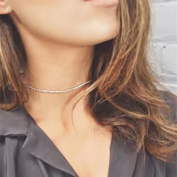 Women Shiny Rhinestones Collar Choker Necklace Wedding Party Jewelry - golden