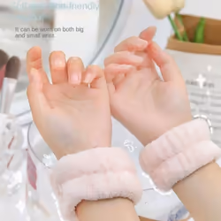 2pcs One Pair Wash Face And Wrist Band Absorb Water Sports Sweat Wiping Bracelet Hairband Moisture Proof Sleeve Wrist Guard - white, 2 Pcs