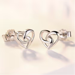 Interwoven Love Heart Shape Ear Studs Heart Studs Earrings Minimalist Jewelry For Women
