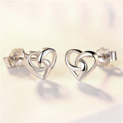 Interwoven Love Heart Shape Ear Studs Heart Studs Earrings Minimalist Jewelry For Women
