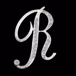 Gifts Rhinestone Letter Crystal Pins Jewelry Letter Alphabetical English Brooch Brooches - R