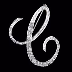 Gifts Rhinestone Letter Crystal Pins Jewelry Letter Alphabetical English Brooch Brooches - R