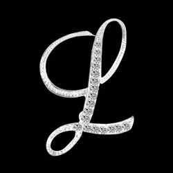 Gifts Rhinestone Letter Crystal Pins Jewelry Letter Alphabetical English Brooch Brooches - L