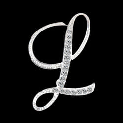 Gifts Rhinestone Letter Crystal Pins Jewelry Letter Alphabetical English Brooch Brooches - L