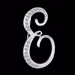 Gifts Rhinestone Letter Crystal Pins Jewelry Letter Alphabetical English Brooch Brooches - E