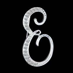 Gifts Rhinestone Letter Crystal Pins Jewelry Letter Alphabetical English Brooch Brooches - E