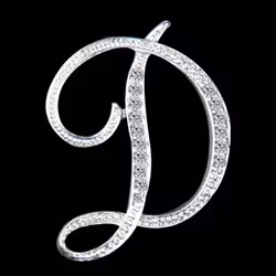 Gifts Rhinestone Letter Crystal Pins Jewelry Letter Alphabetical English Brooch Brooches - A