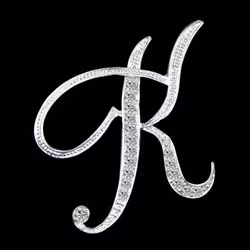 Gifts Rhinestone Letter Crystal Pins Jewelry Letter Alphabetical English Brooch Brooches - K