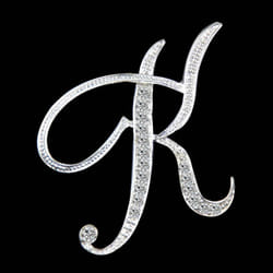 Gifts Rhinestone Letter Crystal Pins Jewelry Letter Alphabetical English Brooch Brooches - K