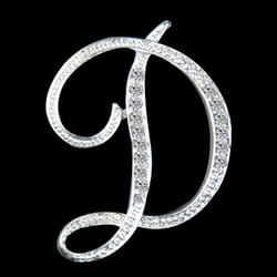 Gifts Rhinestone Letter Crystal Pins Jewelry Letter Alphabetical English Brooch Brooches - D