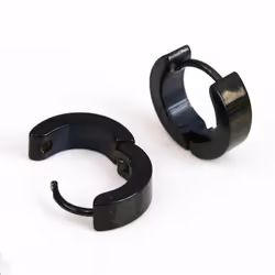 Unisex Hoop Earrings Gold Silver Color Colorful Round Ear Rings For Women Men Ear Clips European Hoops Earring - black