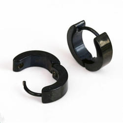 Unisex Hoop Earrings Gold Silver Color Colorful Round Ear Rings For Women Men Ear Clips European Hoops Earring - black