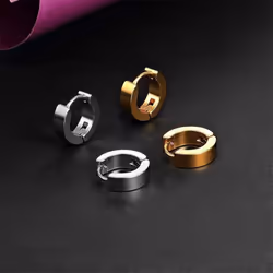 Unisex Hoop Earrings Gold Silver Color Colorful Round Ear Rings For Women Men Ear Clips European Hoops Earring - blue