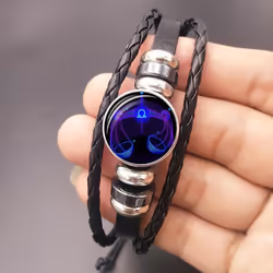 12 Punk Constellations Charm Unisex Multilayer Faux Braided Bracelet Leather - 8#