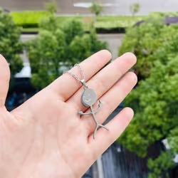 Fashion Hip Hop Funny Doodle Pendant Necklace For Man Woman Stickman Middle Finger Rock Punk Necklace Party Jewelry - gold