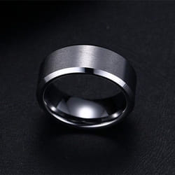8mm Titanium Steel Band Wedding Engagement Jewelry Black Men&apos;s Ring Fashion Party Ring Jewelry - silver, 10