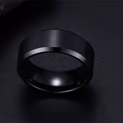 8mm Titanium Steel Band Wedding Engagement Jewelry Black Men&apos;s Ring Fashion Party Ring Jewelry - gold, 10