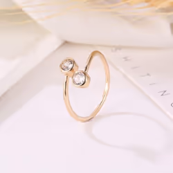 Fashion Ring Personality Opening Adjustable Ring Women Wedding Anniversary Gift - gold